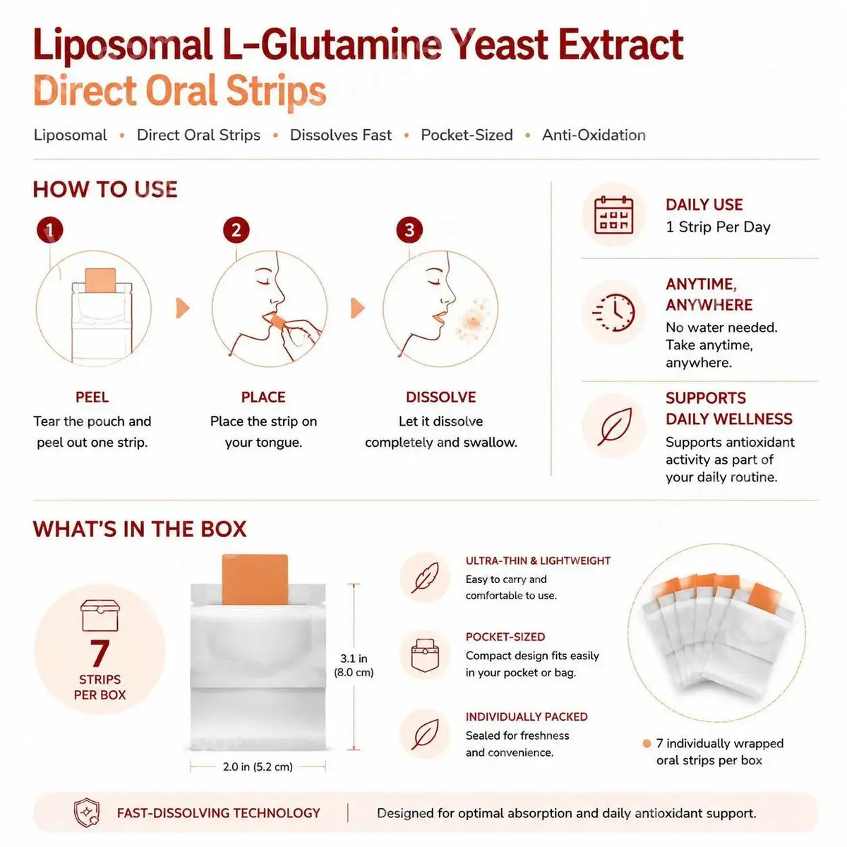 Liposomal Glutathione Yeast Extract Oral Strips